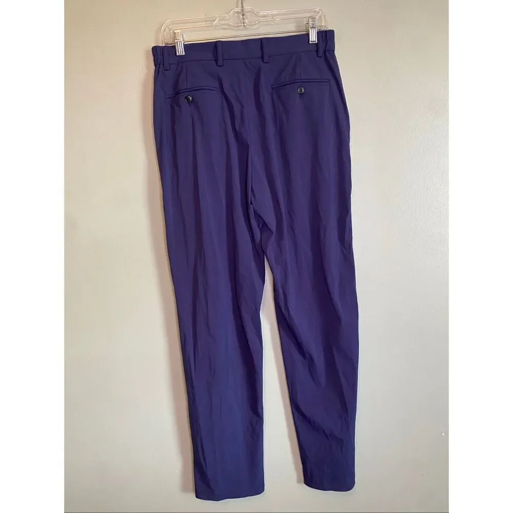 Spaidersilk Navy Blue Breathable Stretchy Straight Classic Pants 30X30 NWOT